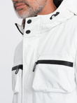 Men's winter quilted jacket - white C450