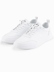 Men's monochromatic sports style shoes with stitching - white V1 OM-FOCS-0159