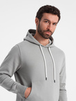 Men's sweatshirt set kangaroo sweatshirt + pants - gray V8 Z80