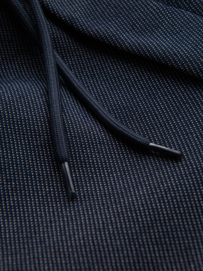 Laisvalaikio vyriški SLIM FIT žakardinio trikotažo šortai - tamsiai mėlyni V1 OM-SRCS-0168