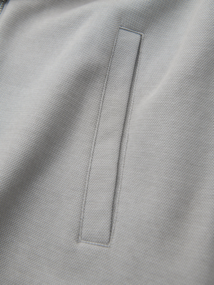 Pánská pletená bunda bomber - šedá V4 OM-SSZP-0238