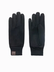 Men's eco suede gloves with welt - black V1 OM-ACGL-0112