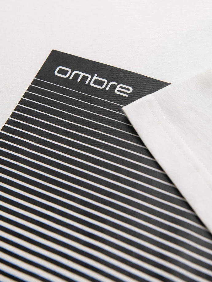 Men's cotton t-shirt with graphic print - white V1 OM-TSPT-0246