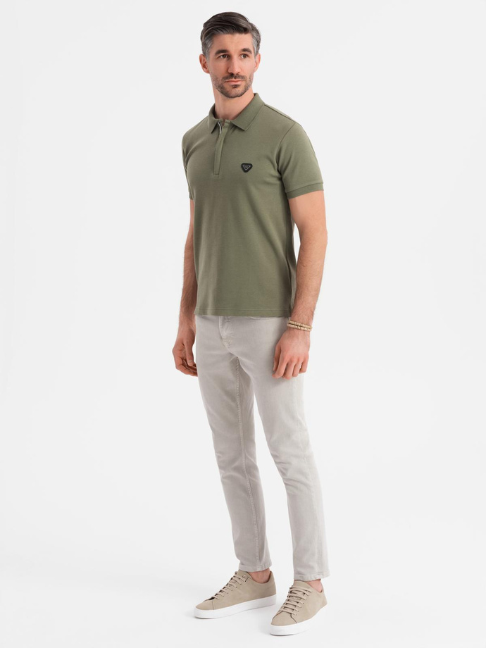Tricou polo din tricot Pique - ecrue V7 S1746