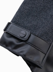 Men's elegant wool blend gloves - graphite melange V2 OM-ACGL-0111