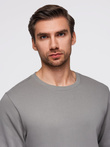 BASIC men's sweatshirt with round neckline - grey V8 OM-SSBN-0175
