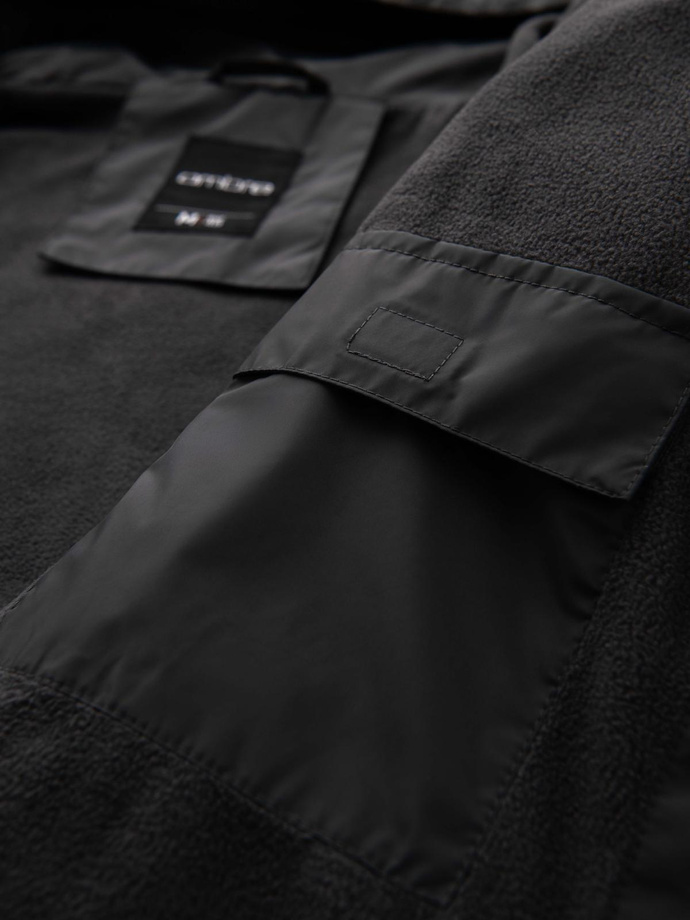 Jachetă sport ușoară colorată pentru bărbați cu fleece - albastru și grafit V2 OM-JANP-0194