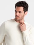 BASIC men's non-stretch cotton sweatshirt - cream V5 OM-SSBN-0159