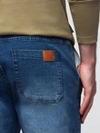 Vyriškos džinsinės kelnės JOGGERS su skalbimo efektu - mėlynos V2 OM-PADJ-0267