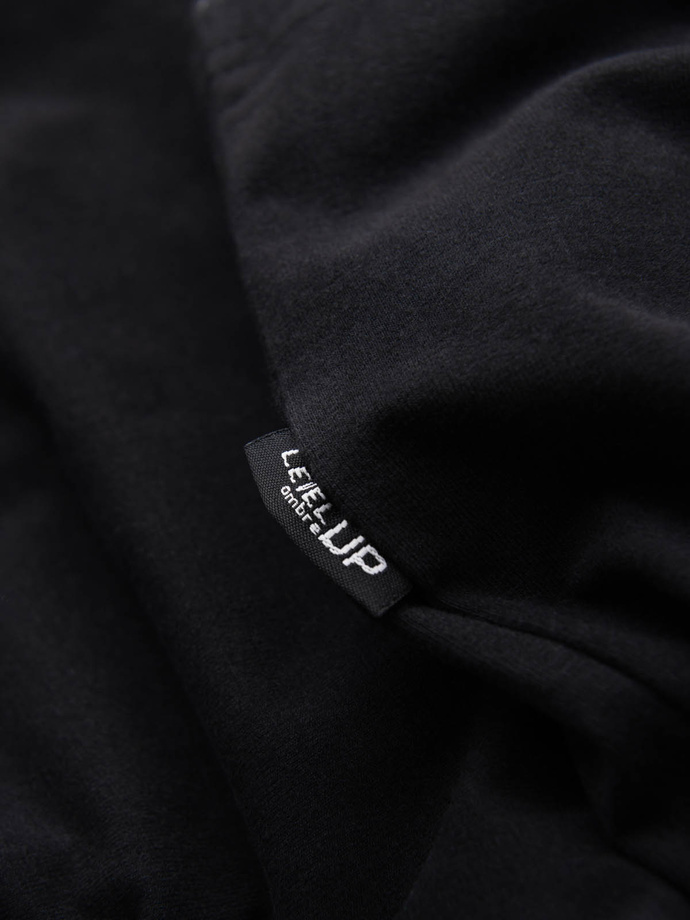 Vyriški medvilniniai LOOSE FIT marškinėliai su apvalia iškirpte - juodi V1 OM-TSBC-0234