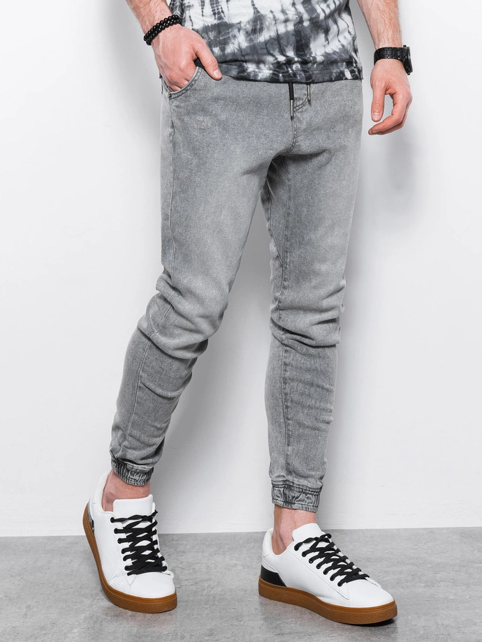 Pantaloni tip jogger barbati - gri P1027