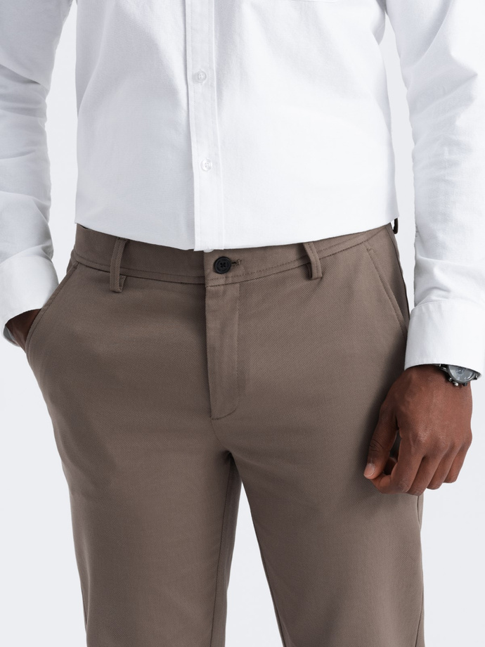 Pánské chino kalhoty SLIM FIT s jemnou strukturou - popel V1 OM-PACP-0190
