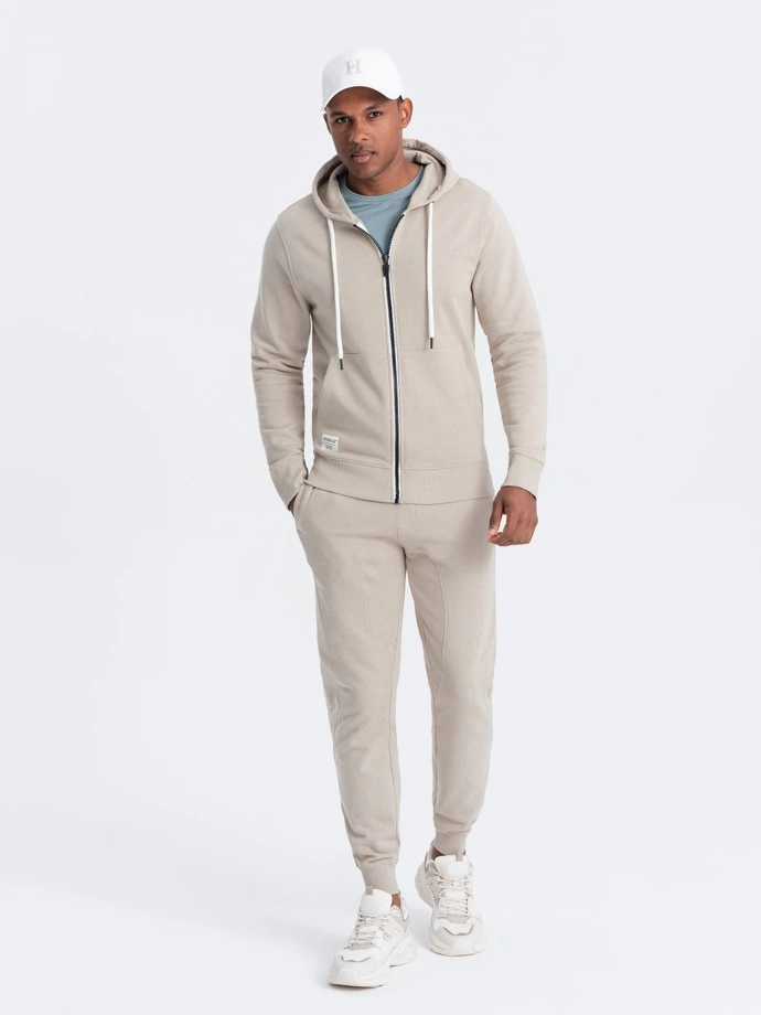 Men's sweatshirt set unbuttoned sweatshirt + jogger pants - ash V1 Z82