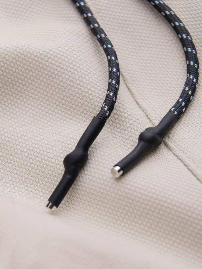 Pantaloni de trening bărbătești din tricot structurat - bej deschis V1 OM-PASK-0211