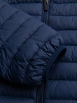 Men's quilted jacket with high zipped hood - black V1 OM-JAHP-0238