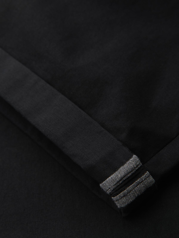 Pánské klasické chino šortky s ohrnutou nohavicí - černé V9 OM-SRCS-0197