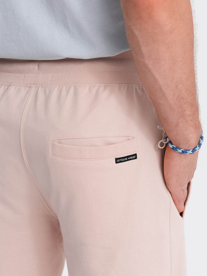 Men's knit shorts - powder pink V6 W291 