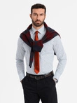 Vyriški SLIM FIT marškiniai su smulkiu raštu - balti V2 OM-SHCS-0140