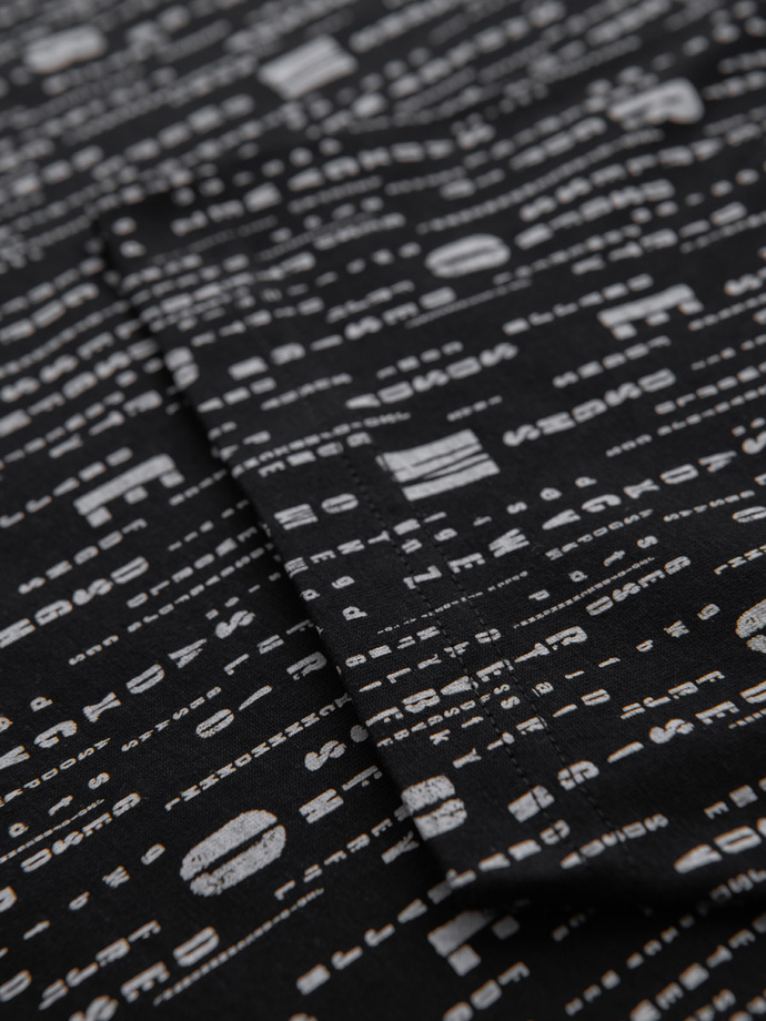 Medvilniniai marškinėliai su apvalia iškirpte - juodi V2 OM-TSFP-0225