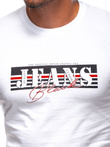 T-SHIRT MĘSKI Z NADRUKIEM S1392 - BIAŁY