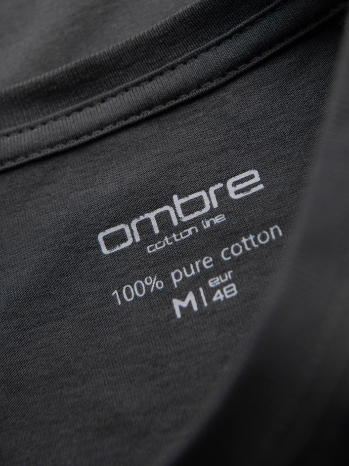 Pánské klasické bavlněné tričko BASIC - grafitová V15 OM-TSBS-0236