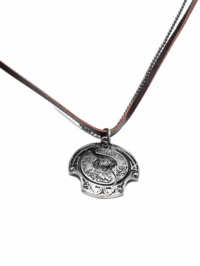 Men's necklace on the leather strap A361