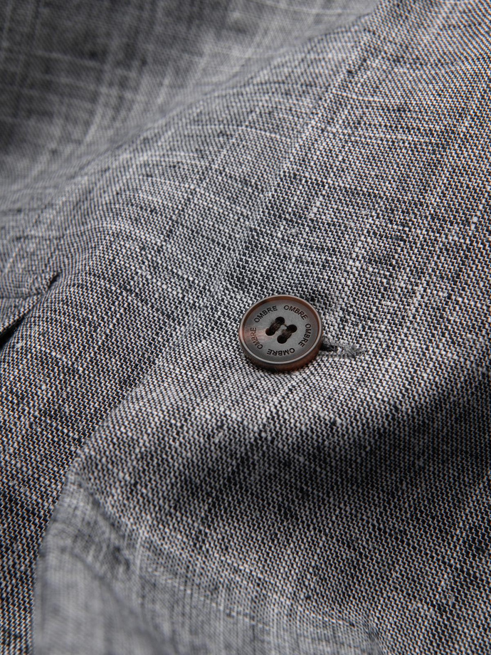 Blazer bărbătesc cu croială REGULAR cu in - grafit V5 OM-BLZB-0128