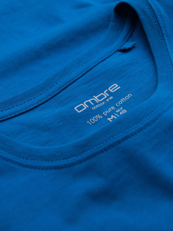 Tricou clasic BASIC din bumbac pentru bărbați - violet V13 OM-TSBS-0146