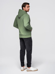 BASIC men's unbuttoned hooded sweatshirt - green V3 OM-SSBZ-0178