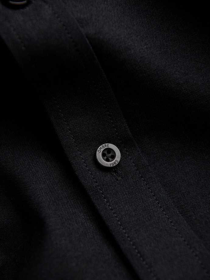 Men's classic cotton oxford REGULAR shirt - black V3 OM-SHOS-0114