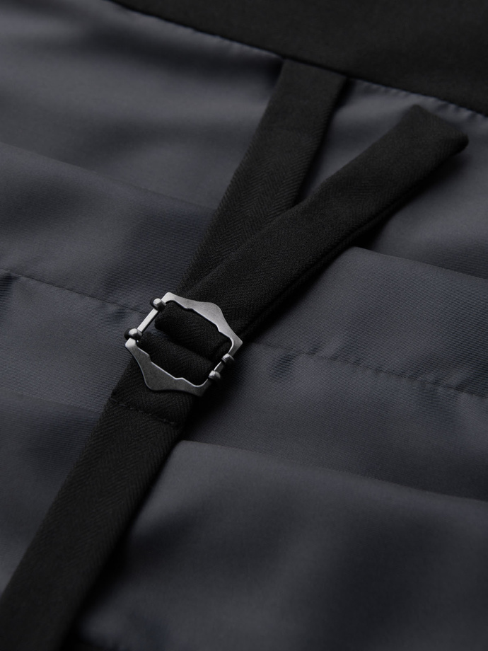Elegantní pánská vesta SLIM FIT ve tvaru rybí kosti - černá V3 OM-BLZV-0143