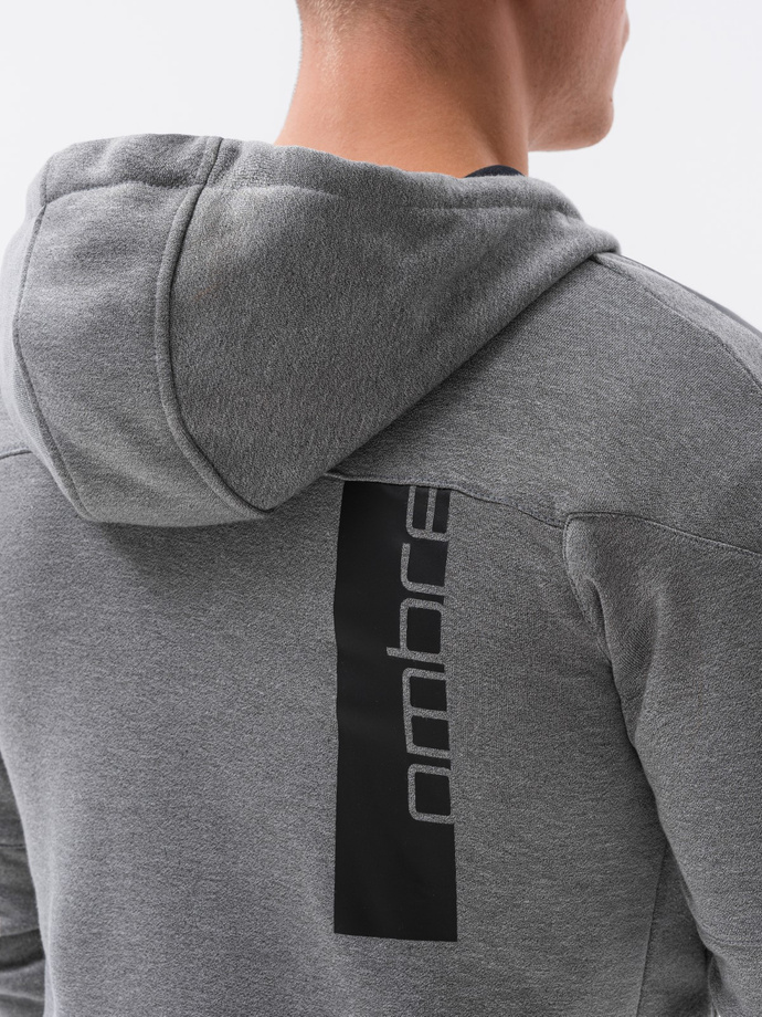 Men's zip-up sweatshirt - grey melange B1076