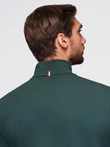 Men's plain turtleneck longsleeve - dark green V7 OM-OM-LSCL-0130