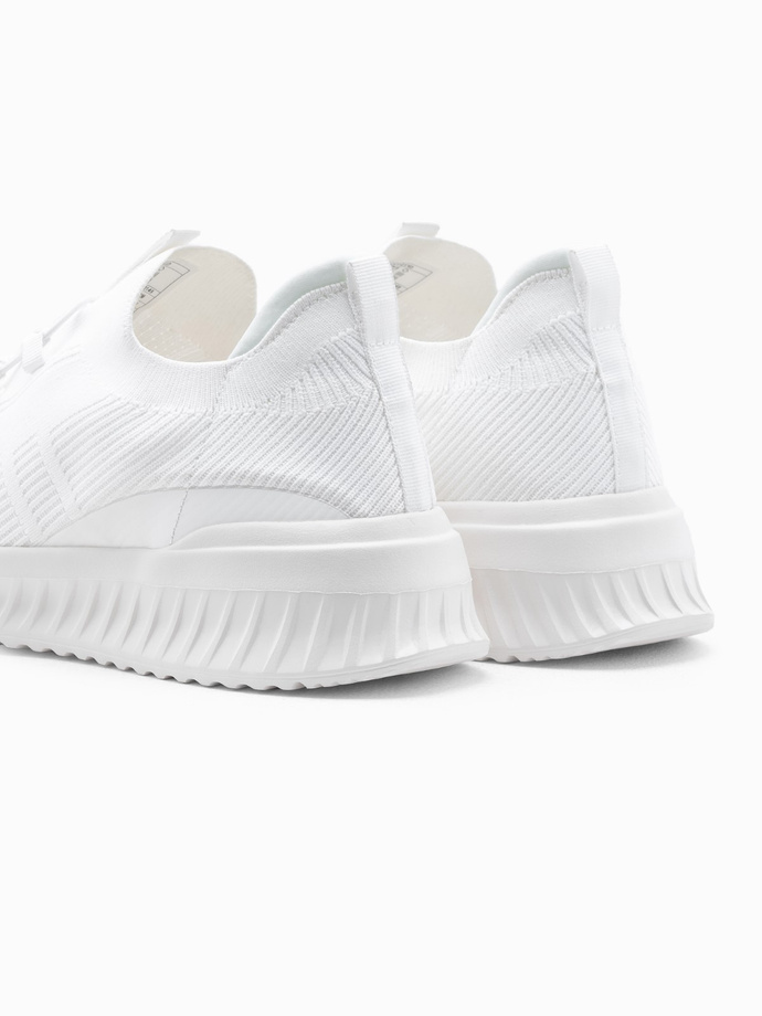 Men's slip-on sneaker shoes made of lightweight materials - white V4 OM-FOKS-0149