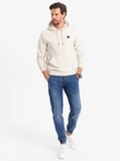 Men's denim jogger pants - light blue V1 OM-PADJ-0106