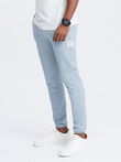 Pantaloni de trening bărbătești din tricot structurat - albastru deschis V4 OM-PASK-0211