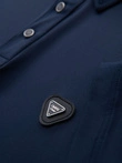 Stylish men's stretch fabric polo shirt - navy blue V3 OM-POSS-0150