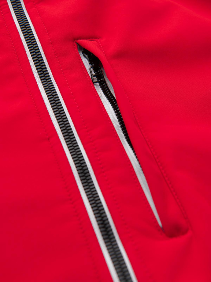 Men's jacket with fleece center SOFTSHELL-red V6 OM-JANP-0137