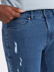 Pantaloni din denim TAPER FIT lavabili pentru bărbați, cu frecare - albastru V2 OM-PADP-0163