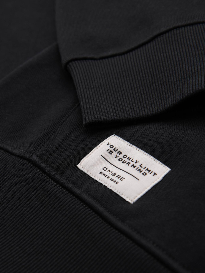 Hanorac BASIC kangaroo pentru bărbați cu glugă - negru V5 B1674