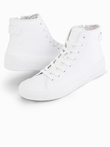 Men's high-top sneakers with zipper for easy on - white V2 OM-FOTH-0184