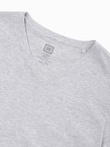 Classic BASIC men's tee-shirt with a serape neckline - grey melange V16 S1369