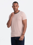 Tricou bărbătesc cu finisaj brut - roz V5 OM-TSCT-22SS-004