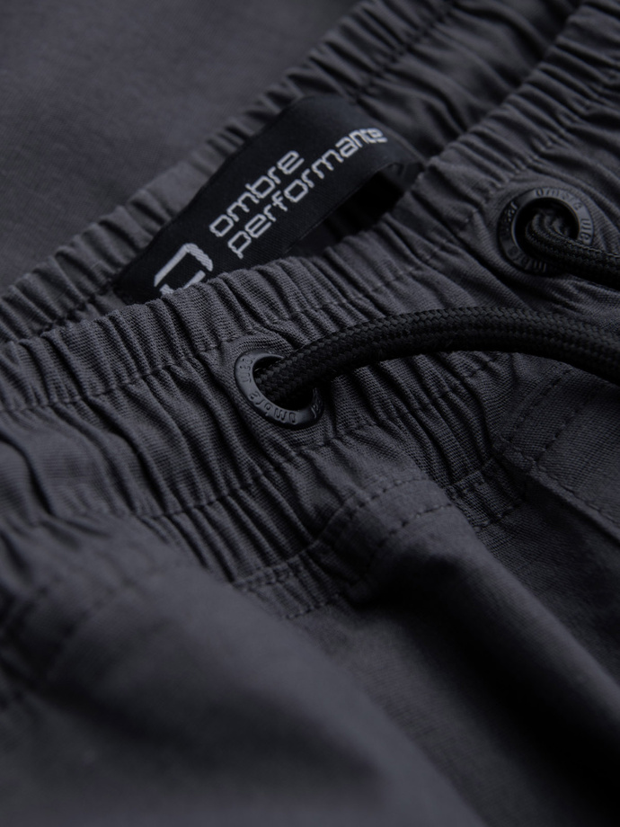 Pantaloni bărbătești JOGGER cu buzunare cargo cu fermoar și fermoar - grafit V6 OM-PAJO-0135