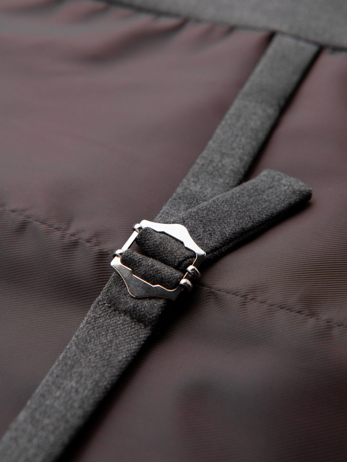 Vyriška liemenė su klasikinėmis detalėmis ir pamušalu - grafito spalvos V3 OM-BLZV-0142