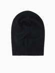 Men's winter cotton knit beanie hat - black V1 OM-ACWH-0124