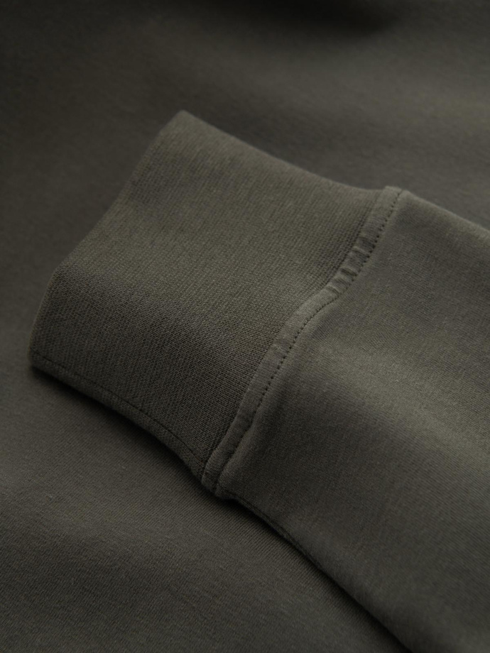 Men's cotton LOOSE FIT longsleeve with round neckline - gray-green V3 OM-LSBC-0129