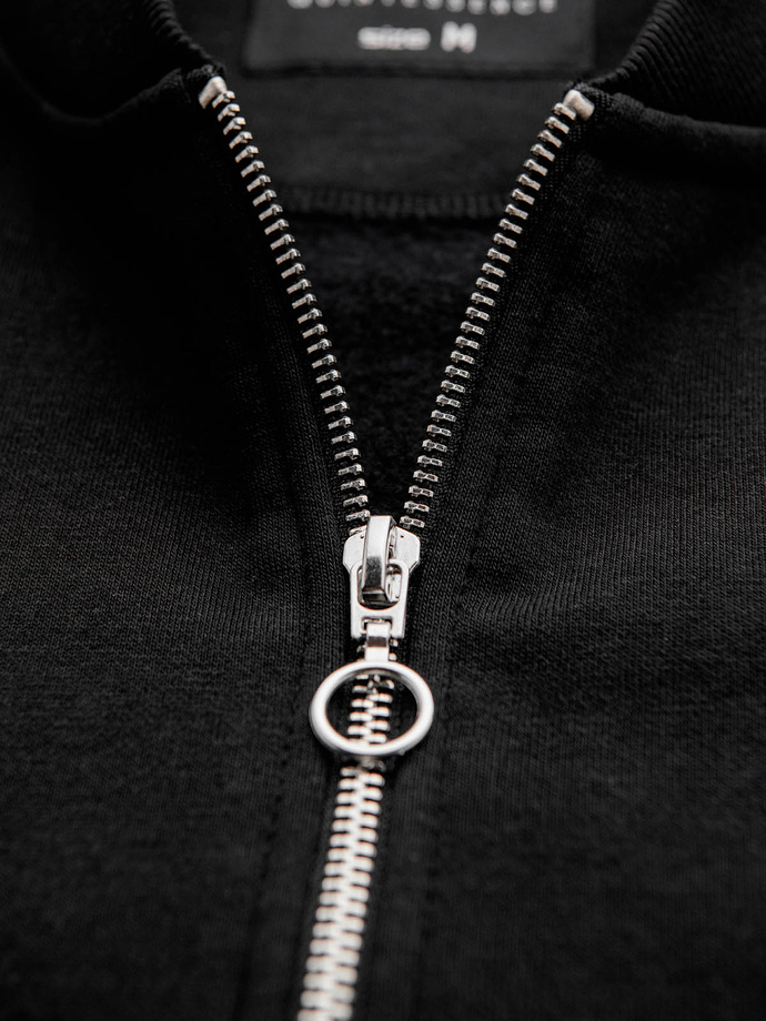 Hanorac bomber din bumbac elastic pentru bărbați - negru V5 OM-SSZP-0215