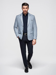 Blazer bărbătesc cu croială REGULAR cu in - albastru deschis V3 OM-BLZB-0128