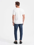 Men's V-NECK T-shirt with elastane - white V1 OM-TSCT-0106